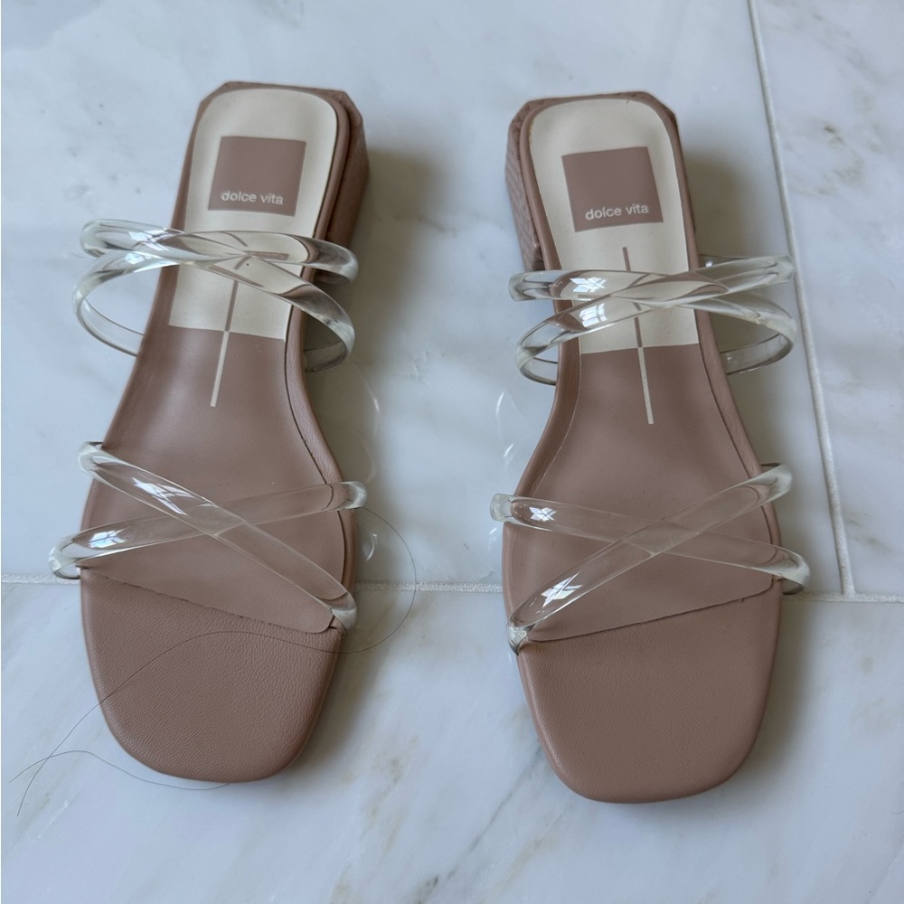 NEW size 6 Dolce Vita Tan Sandals with Transparent Straps